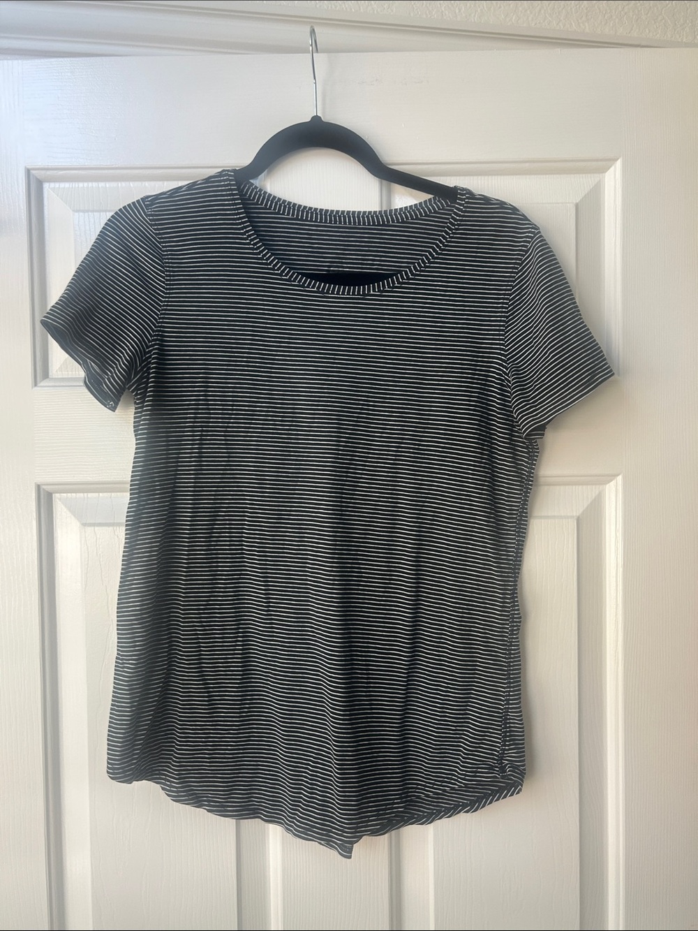 lululemon athletica Black & White Striped Short-Sleeve Tee
